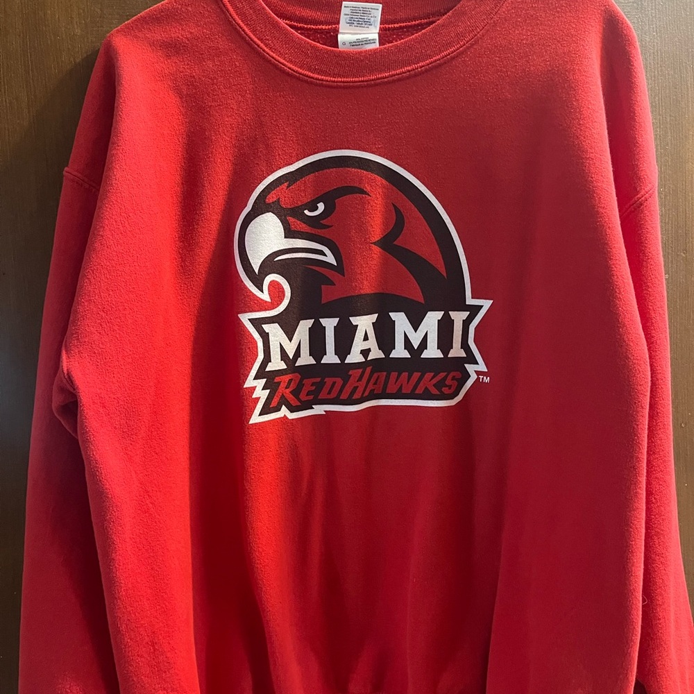 Gildan Red Miami RedHawks Crewneck Sweater
